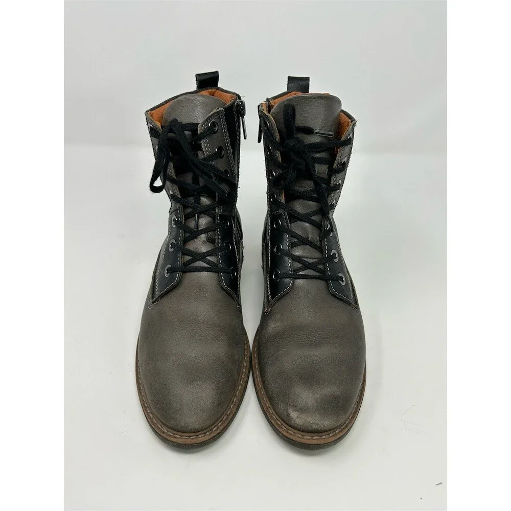 Pikolinos Aldaya Womens Ankle Boots Gray Lace-Up Side Zip Combat Casual Size 37